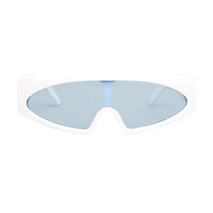 Sunglasses White Thin Visor Modern Eyewear Women