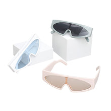 Sunglasses White Thin Visor Modern Eyewear Women