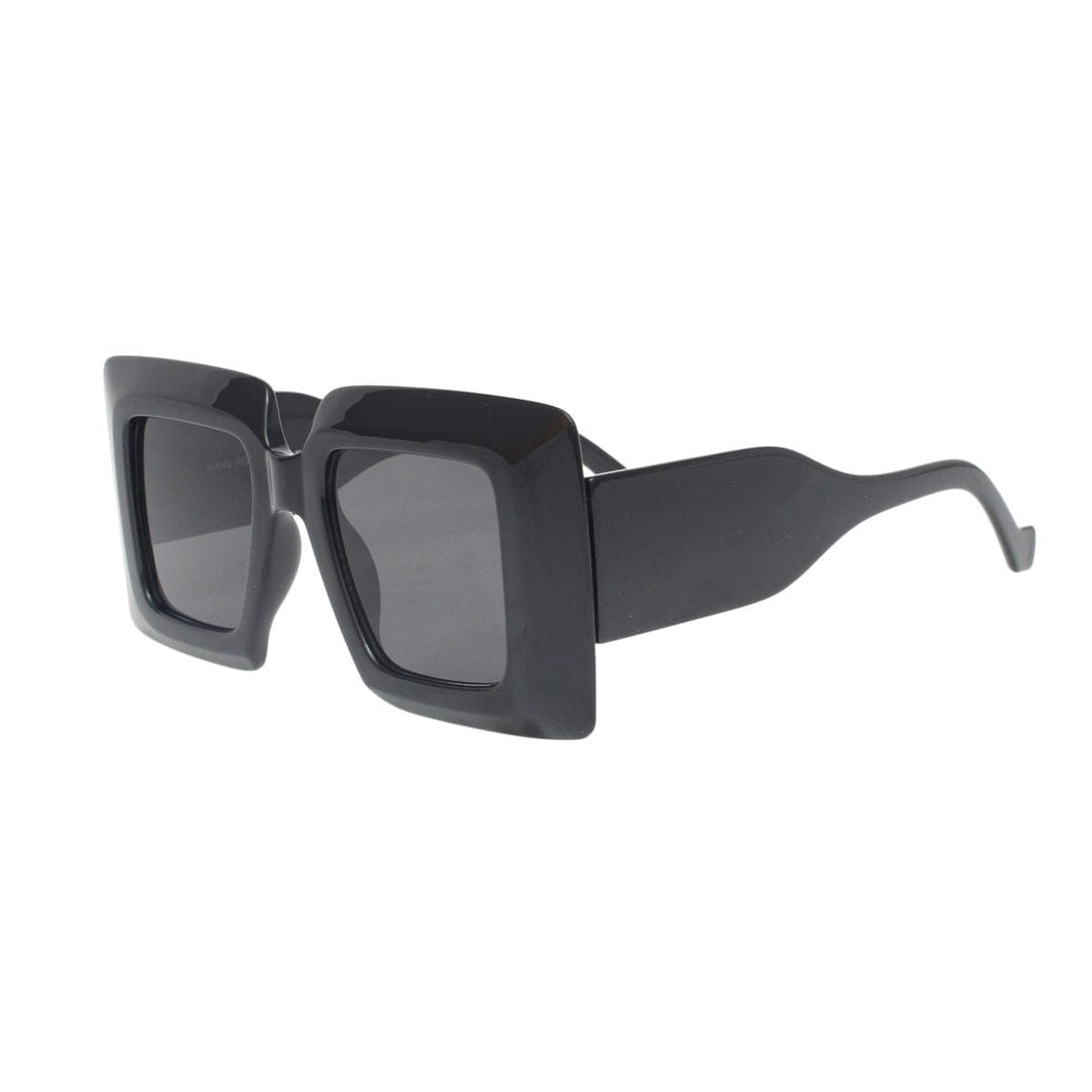 Sunglasses Square Black Oversize Wide Edge Eyewear