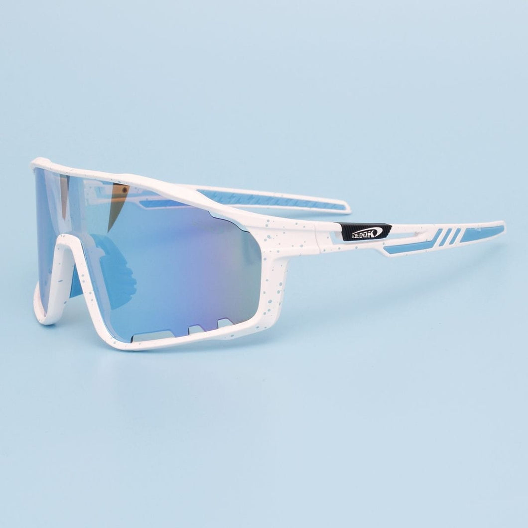 Sunglasses White Splatter Mirror Sport Eyewear