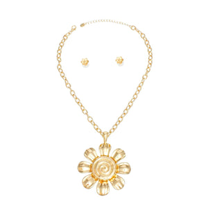 Pendant Necklace Gold Sunflower Chain for Women