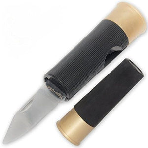 12 Gauge Shotgun Shell Folding Knife (Black) - Novelty Knife