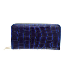 Blue Croc Double Zipper Wallet