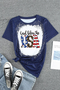 GOD BLESS THE USA Printed Tee Shirt