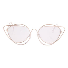 Gold Wire Cat Eye Clear Glasses