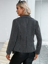 Plaid Double Breasted Long Sleeve Jacket