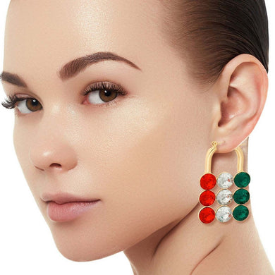 Red and Green Studded Lock Hoops