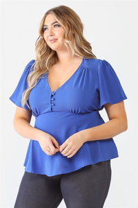 Plus Tie Detail Flare Top