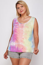 Tie Dye Tank With Studded Detail, Loose Fit, Easy Casual Wear