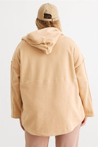Plus Two Pocket Open Front Soft To Touch Hooded Cardigan Jacket