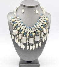 Fringe Tribal Collar Necklace with Matching Earrings