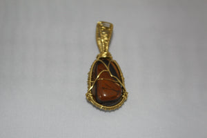 Handmade Pendant with Tigers Eye Stone - Pendant Only - Metaphysical Jewelry