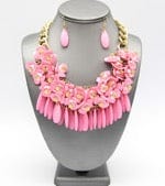 Pink flower funky Necklace