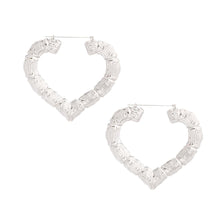 Silver Hoops Heart Bamboo 