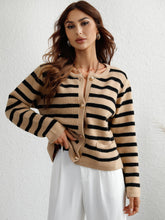 Striped Button Front Cardigan15