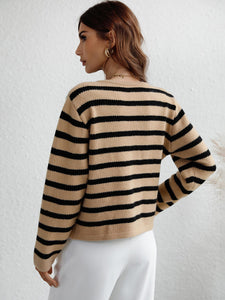 Striped Button Front Cardigan17