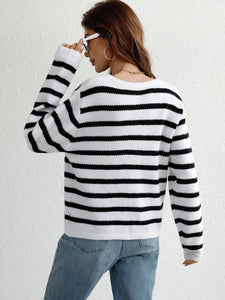 Striped Button Front Cardigan3