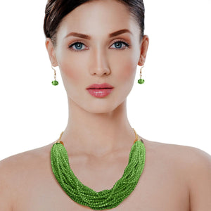 34 Strand Green Bead Necklace
