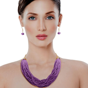 34 Strand Purple Bead Necklace