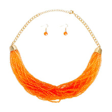 34 Strand Orange Bead Necklace