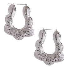 Trapezoid Silver Filigree Hoops