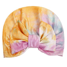 Yellow Tie Dye Bow Turban