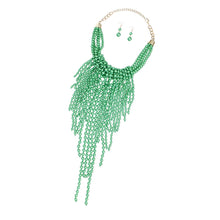 Necklace Green Cluster Fringe Pearls for Women