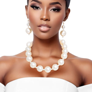 Necklace Cream Jumbo Pearls for Women
