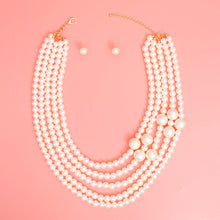 Necklace Cream Cluster Layer Pearls for Women