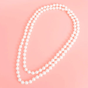 Cream 12mm Endless Glass Pearl Necklace