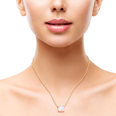 Gold Vollyball Cushion Cut Necklace