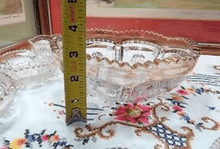 1906 - 4 Piece EAPG TARENTUM Frost Crystal Peerless Gold Rim Berry Bowl Set