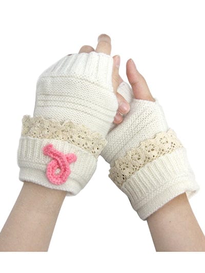 Breast Cancer Awareness Gloves -Fingerless Gove with Pink Ribbon