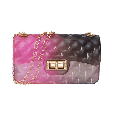 Black Pink Quilted Flap Mini Jelly Bag