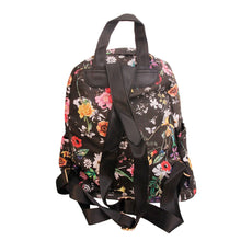 Black Leather Floral Backpack