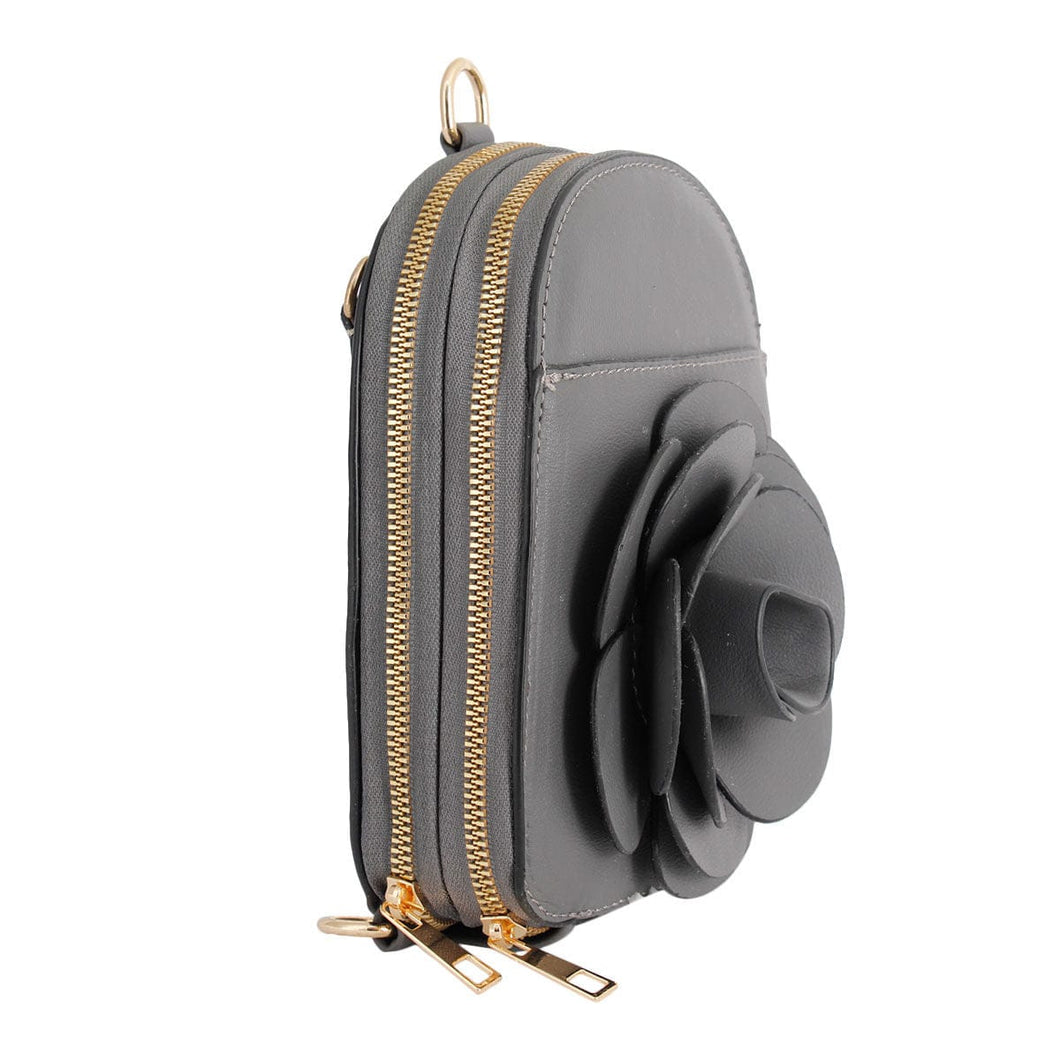 Gray Flower Mini Backpack