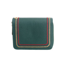 Green Stitched Bifold Wallet