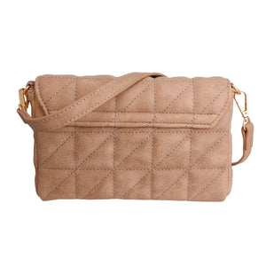 Light Brown Quilted Boxy Crossbody