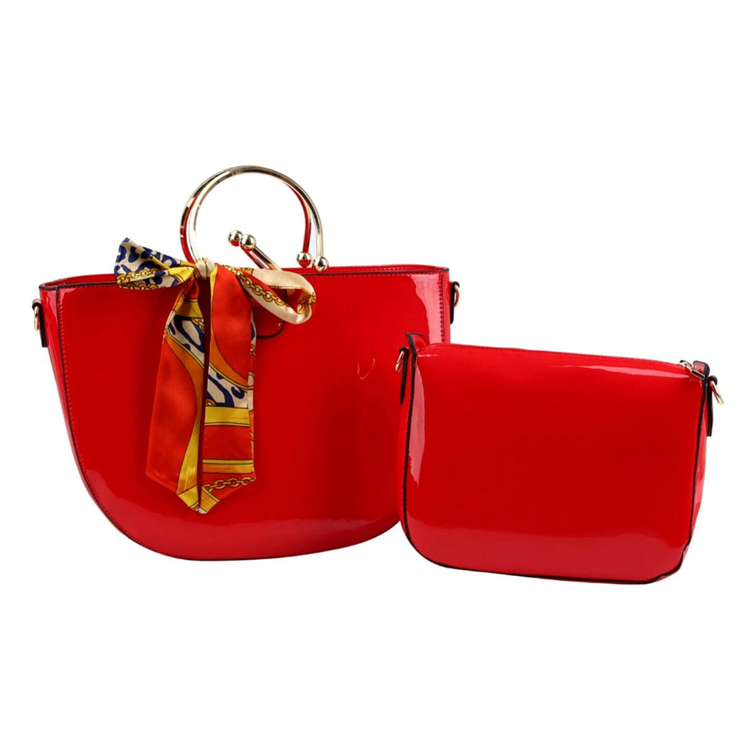 Red Semicircle Handbag Set