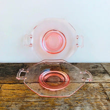 Cambridge Decagon Pink Depression Glass Open Handled Serving Plates SET OF 2