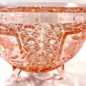 1020's Vintage Large McKee EAPG Pink Flared Bowl McKee Innovation Line Snappy Pink Rose Bowl Pink Depression Glass Etched Pressed Fruit Bowl Gift for Her