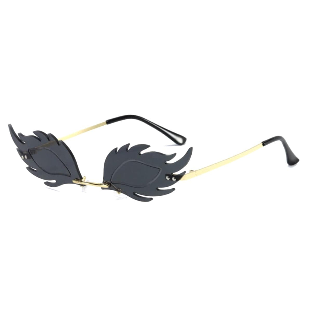 Black Flames Rimless Sunglasses