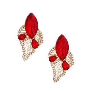 Elegant Red Leaf Stud