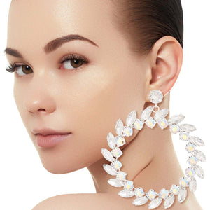 XL Silver Crystal Wreath Earrings