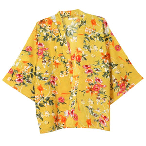 Mustard Poppy Flower Kimono