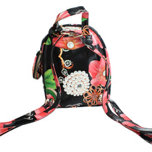 Black Floral Backpack Set