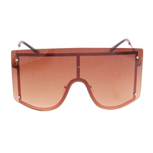 Brown Designer Shield Sunglasses