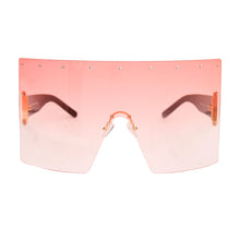 Pink Flat Top Shield Sunglasses