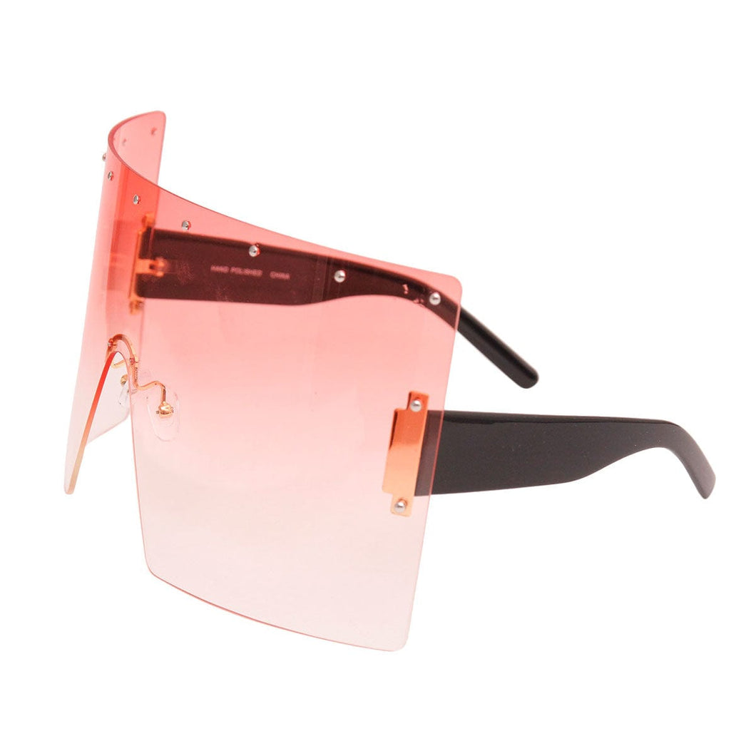 Pink Flat Top Shield Sunglasses