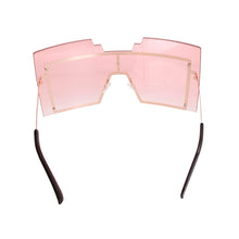 Pink Geometric Shield Sunglasses
